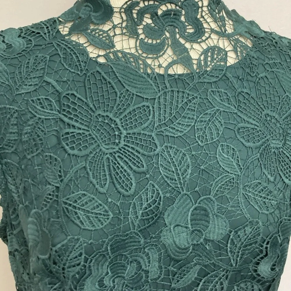 2-14 Laundry Shelli Segal Green lace dress sheath 10 - Picture 3 of 5